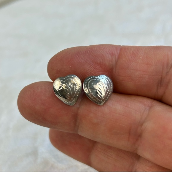 Bloomingdale's Jewelry - Bloomingdale’s Vintage 90's Dainty Sterling Silver 925 Heart Earrings Romantic